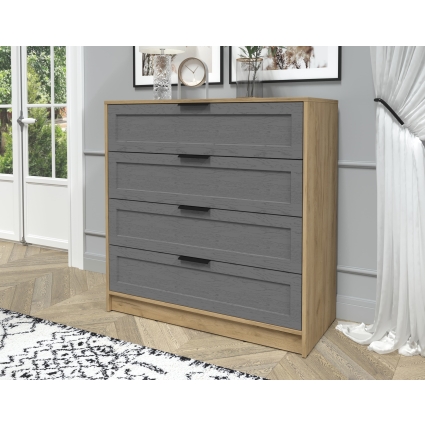 Kомод Тренд КТ-К100 (Дуб золотой ЛДСП/ Дуб серый ЛМДФ) Ш1000 В1020 Г451 Kомод Тренд КТ-К100 (Дуб золотой ЛДСП/ Дуб серый ЛМДФ) Ш1000 В1020 Г451